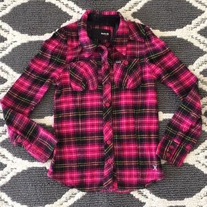 🚫SOLD🚫 Hurley Girl’s Plaid Pink Flannel
